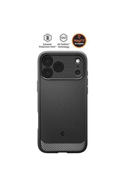 Spigen iPhone 18 Pro/17 Pro Uyumlu MagSafe Kılıf Rugged Armor Mag Fit Matte B...