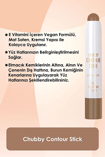 Golden Rose Chubby Contour Stick No: 05 Cool Taupe - Mat Saten Stik Kontür