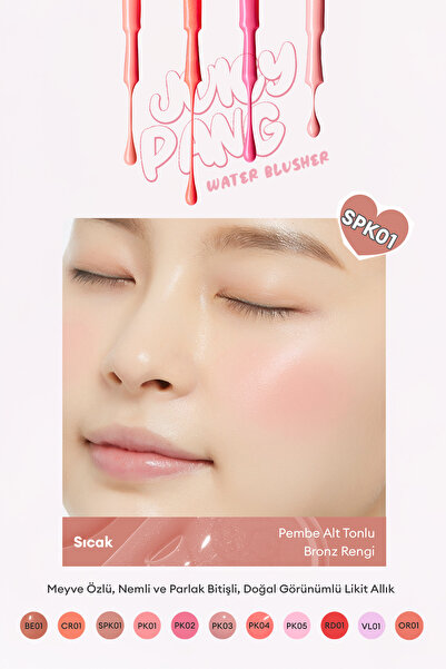 Missha Meyve Özlü, Nemli ve Parlak Bitişli, Doğal Görünümlü Likit Allık Juicy-Pang Water Blusher (SPK01)