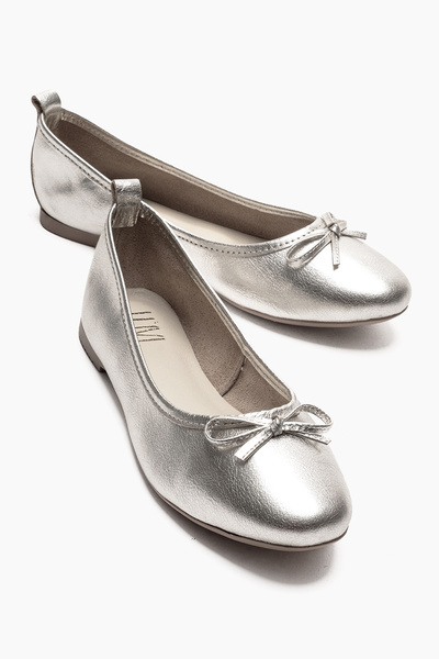 LuviShoes 01 Silver Skin Γνήσιο Δέρμα Γυναικεία Μπαλαρίνα Παπούτσια