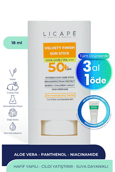 Licape Yüksek Koruma Suya Dayanıklı Tüm Yaş Grubuna Uygun Stick 50 Faktör Gün...