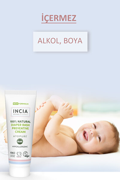Incia ATOPURE ® %100 Doğal Pişik Önleyici Krem Yenidoğan Nemlendirici Koruyucu Hassas Bakım 60 ml
