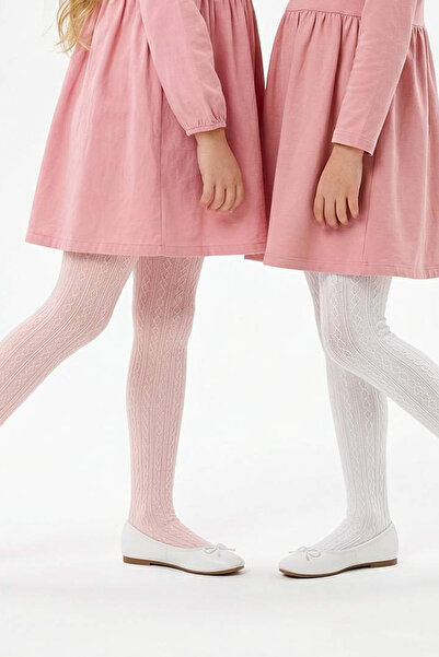 TRENDYOLKIDS Rosa-Ecru Mädchenstrumpfhose 23. April TKDSS26CO00018