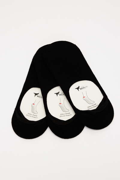 AC&Co / Altınyıldız Classics Ανδρικές μαύρες κάλτσες μπαλαρίνας 3 συσκευασιών...