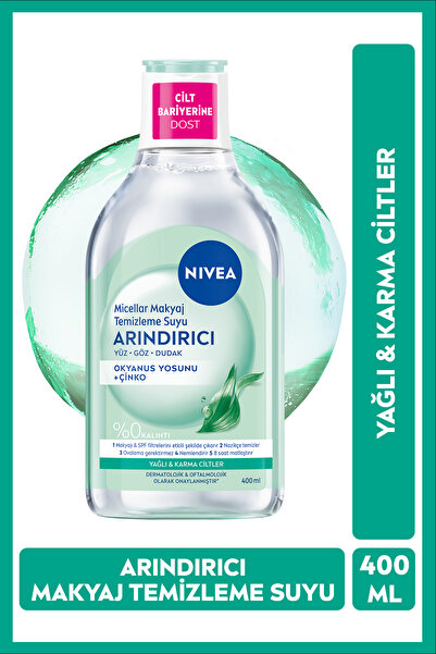 NIVEA Arındırıcı Micellar Makyaj Temizleme Suyu 400ml,Makyajı,SPF Filtrelerin...