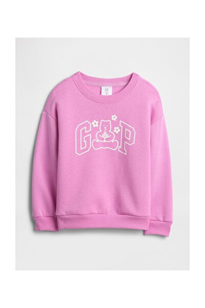 GAP Φούτερ Κοριτσίστικο Νηπιακό 3 ετών Χρώμα Νέον Ροζ Λαμπερό 79% Βαμβάκι