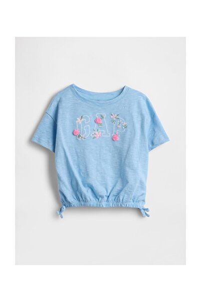 GAP Μπλουζάκι Κοριτσίστικο Νηπιακό 5 ετών Μπλε 100% Βιολογικό Βαμβάκι