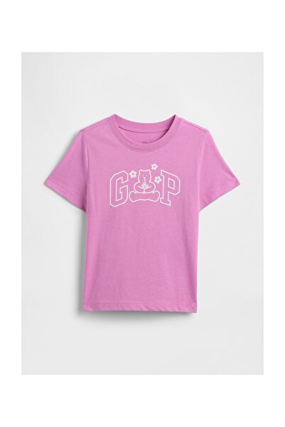 GAP Μπλουζάκι Κοριτσίστικο Νηπιακό 5 ετών Χρώμα Νέον Ροζ Φωσφορίζον 100% Βαμβάκι