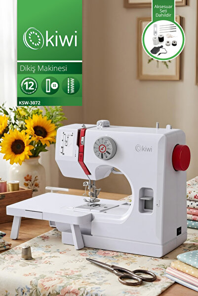 Kiwi KSW-3072 Dikiş Makinesi | 12 Desen & Çift İplik & Ayak Pedallı
