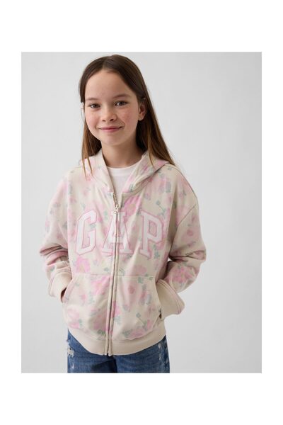 GAP Κοριτσίστικο φούτερ με χαλαρό λογότυπο, από γαλλικό ύφασμα πετσέτας, με φ...