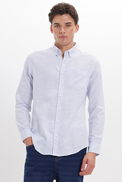 Tudors Ανδρικό πουκάμισο εφαρμοστό Slim Fit 100% με γιακά με Βαμβάκι κουμπιά ...