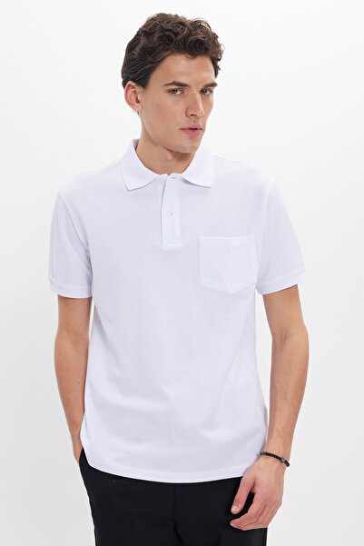 Tudors Ανδρικό μπλουζάκι με κλασική εφαρμογή 100% βαμβακερό μονόχρωμο λευκό π...