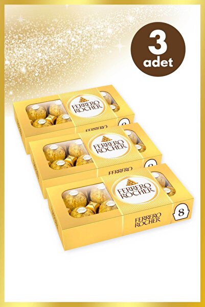Ferrero Rocher Çikolata 8'li Hediyelik Çikolata - 3 Adet