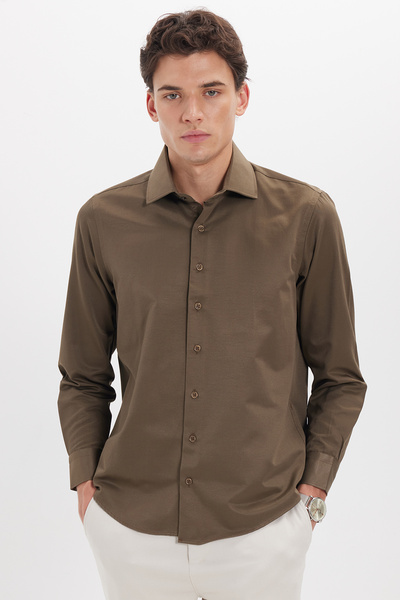 Tudors Ανδρικό πουκάμισο με κλασική εφαρμογή και γιακά με γραβάτα, Βαμβάκι τε...