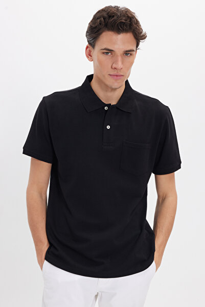 Tudors Ανδρικό μπλουζάκι με κλασική εφαρμογή 100% βαμβακερό μονόχρωμο μαύρο π...