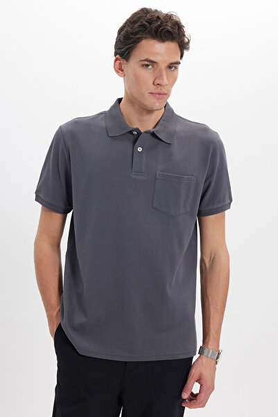 Tudors Ανδρικό μπλουζάκι με κλασική εφαρμογή 100% βαμβακερό μονόχρωμο γκρι πό...