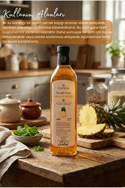 Harrem Ananas Sirkesi Doğal Fermantasyon Pineapple Vinegar 500ml Cam Şişe
