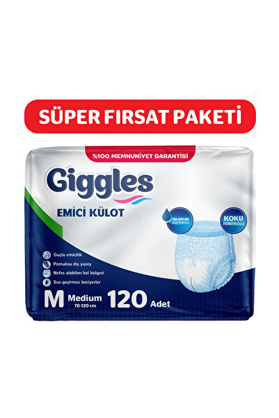 giggles Yetişkin Emici Külot Bez Orta Boy(Medium) Bel Ölçüsü 70-120cm Islaklı...
