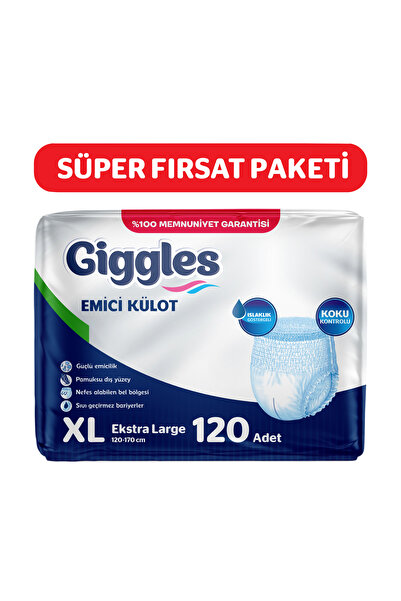 giggles Yetişkin Emici Külot Bez Ekstra Büyük Boy (XL) Bel Ölçüsü 120-170cm 4...