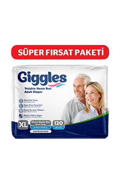giggles Belbantlı Yetişkin Hasta Bezi Extra Large XL 30 Lu x 4 Adet