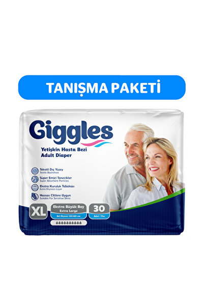 giggles Yetişkin Bel Bantlı Hasta Bezi Büyük Boy (ExtraLarge) Bel Ölçüsü 120-...