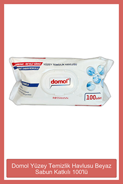 DOMOL Yüzey Temizlik Havlusu Beyaz Sabun Katkılı 100'lü