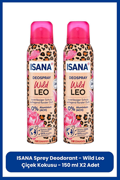 ISANA Sprey Deodorant - Wild Leo Çiçek Kokusu - 150 ml X2 Adet