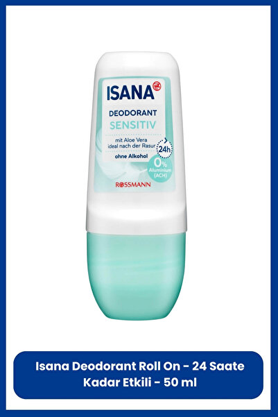 ISANA Deodorant Roll On - 24 Saate Kadar Etkili - 50 ml