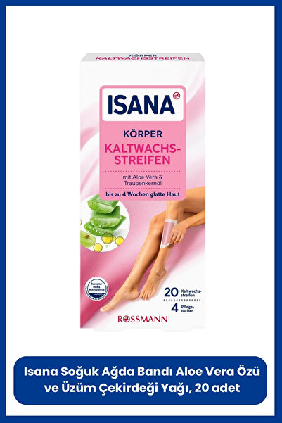 ISANA Soğuk Ağda Bandı Aloe Vera Özü ve Üzüm Çekirdeği Yağı, 20 adet