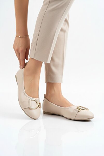 Modafırsat Дамски голи бежови обувки с катарама и леки ежедневни обувки с удо...