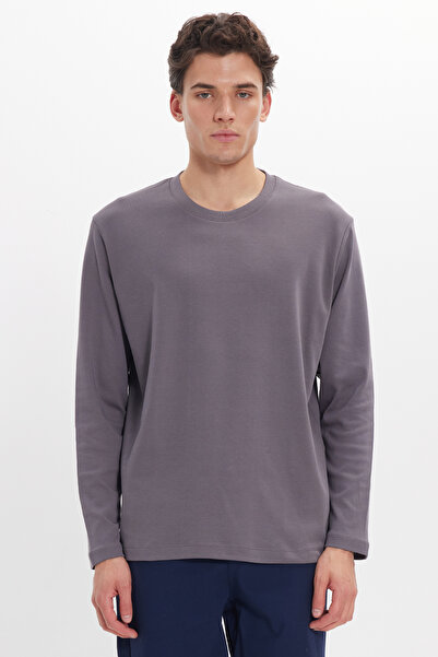 Tudors Unisex Relax Fit Άνετο κομμένο μπλουζάκι από 100% βαμβάκι με μακρύ μαν...