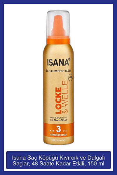 ISANA Saç Köpüğü Kıvırcık ve Dalgalı Saçlar, 48 Saate Kadar Etkili, 150 ml