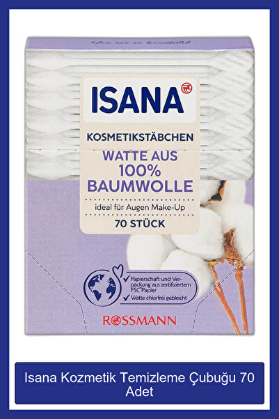 ISANA Kozmetik Temizleme Çubuğu 70 Adet