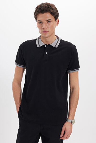 Tudors Ανδρικό μπλουζάκι εφαρμοστό Slim Fit 100% Βαμβάκι Plain Πικέ με λαιμόκ...