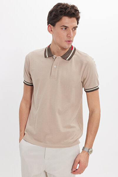 Tudors Ανδρικό μπλουζάκι με λεπτή εφαρμογή, 100% βαμβακερό μπλουζάκι με γιακά...