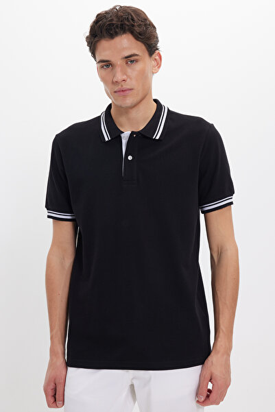 Tudors Ανδρικό μπλουζάκι εφαρμοστό Slim Fit 100% Βαμβάκι Plain Πικέ με λαιμόκ...