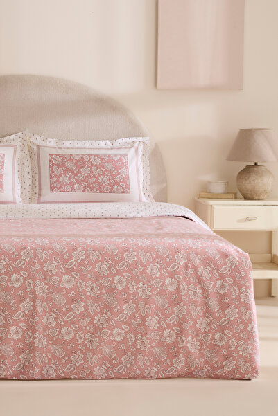 Karaca Home Σετ Παπλωματοθήκη Celerina Pink 100% βαμβακερή διπλή