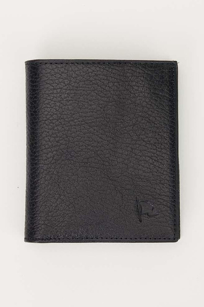 Tudors Ανδρικό μαύρο πορτοφόλι από γνήσιο δέρμα
