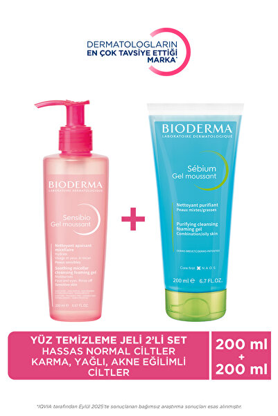 Bioderma Hassas ve Normal Ciltler & Karma, Yağlı ve Akne Eğilimli Ciltler İçi...