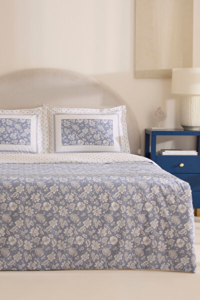 Karaca Home Σετ Παπλωματοθήκη Celerina Blue 100% βαμβακερή διπλή