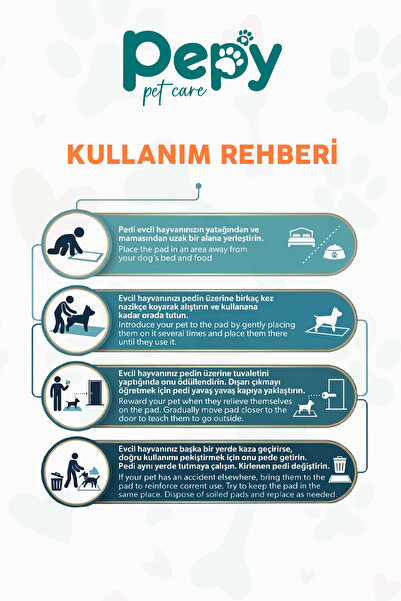 PEPY 60x90 Hijyenik Tuvalet Eğitim Pedi 30'lu 2 Paket 60 Adet