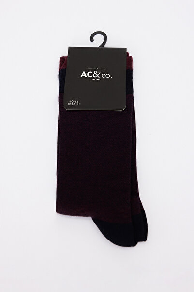 ALTINYILDIZ CLASSICS Ανδρικές μονές κάλτσες Navy Blue-Claret Red με σχέδιο