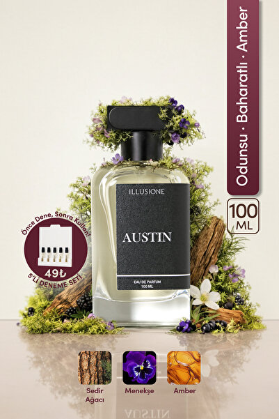 ILLUSIONE FRAGRANCE Austin Edp Erkek Parfüm 100ml | Odunsu - Baharatlı - Ambe...