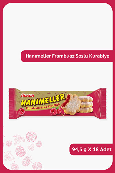 Ülker HANIMELLER Frambuaz Soslu Kurabiye - 94.5 gram - 18 Adet