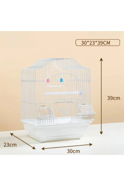 GÖKMER PET Kuş Kafesi Metal GOKMER A112 30x23x39 cm – Çift Kapılı, Çift Yemlikli