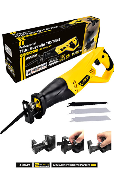 ASSUR 750 WATT 6 KADEME 3 BIÇAKLI DEVİR AYARLI SARI TİLKİ KUYRUĞU TESTERE KEM...