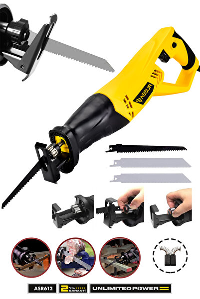 ASSUR 750 WATT 6 KADEME 3 BIÇAKLI DEVİR AYARLI SARI TİLKİ KUYRUĞU TESTERE KEM...