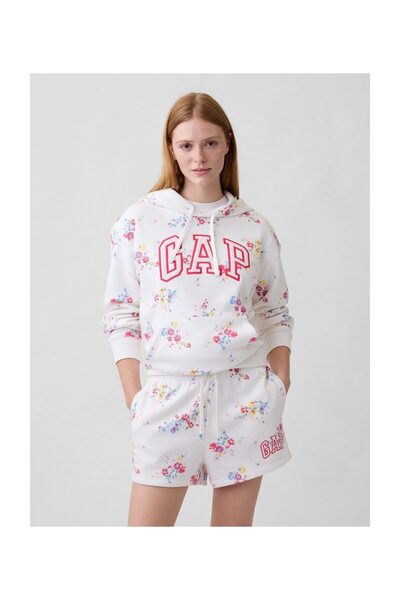 GAP Φούτερ Γυναικείο Μέγεθος XL Λευκό Πολύχρωμο Φλοράλ 100% Βαμβάκι Καλύτερο ...