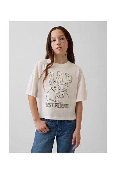 GAP Μπλουζάκι ΚΟΡΙΤΣΙΩΝ ΝΕΟ ΕΚΡΟΥ χρώμα 100% Βαμβάκι Καλύτερο Βαμβάκι (BCI)