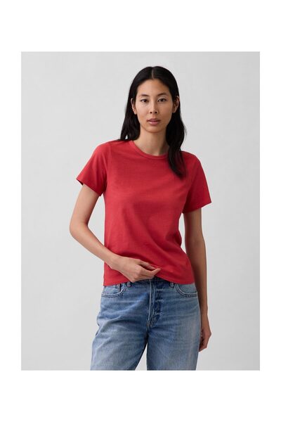 GAP Γυναικείο T-Shirt, Μέγεθος M, Χρώμα Κόκκινο Τσάκρα, 100% Βιολογικό Βαμβάκι